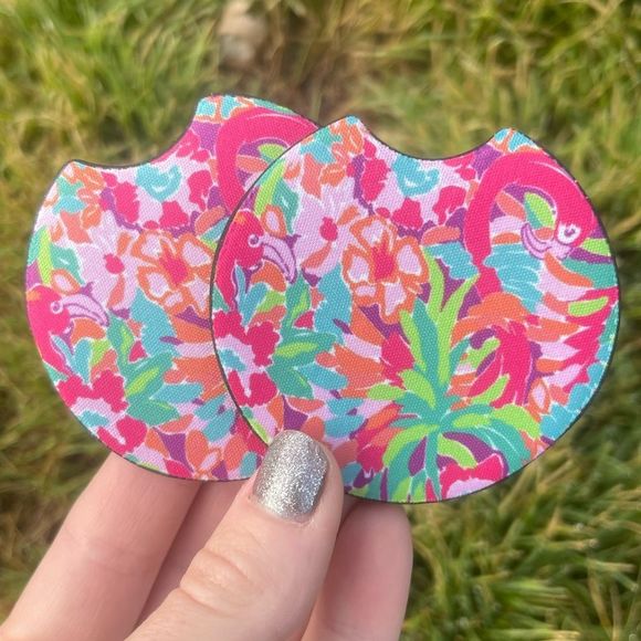 Flamingo Car Coaster Set | Car Accessories - Picture 6 of 11